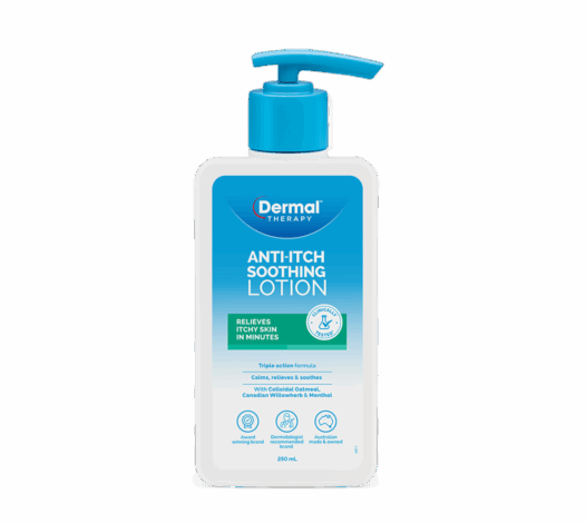 Front of Anti-Itch lotion showing label